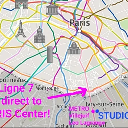 Avec Clim, 5 Min Métro Paris, Cour Privée Apartamento